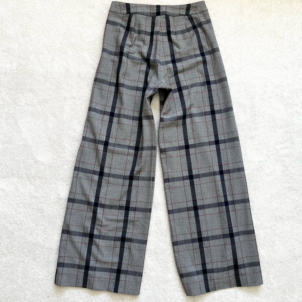 STELLA NOVA WOMENS NAVY PLAID WIDE LEG PANTS SIZE 36 or SMALL CONTEMPORARY - Picture 2 of 11
